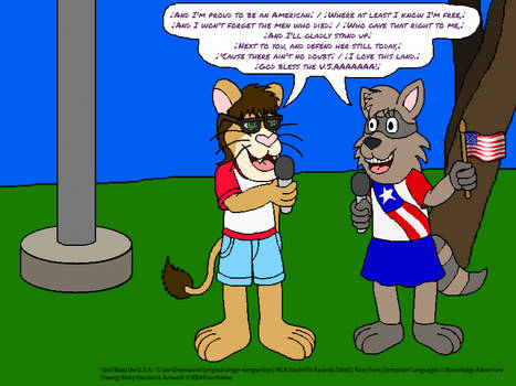 Cub Ricky and Roxy Sing 'God Bless the U.S.A.'