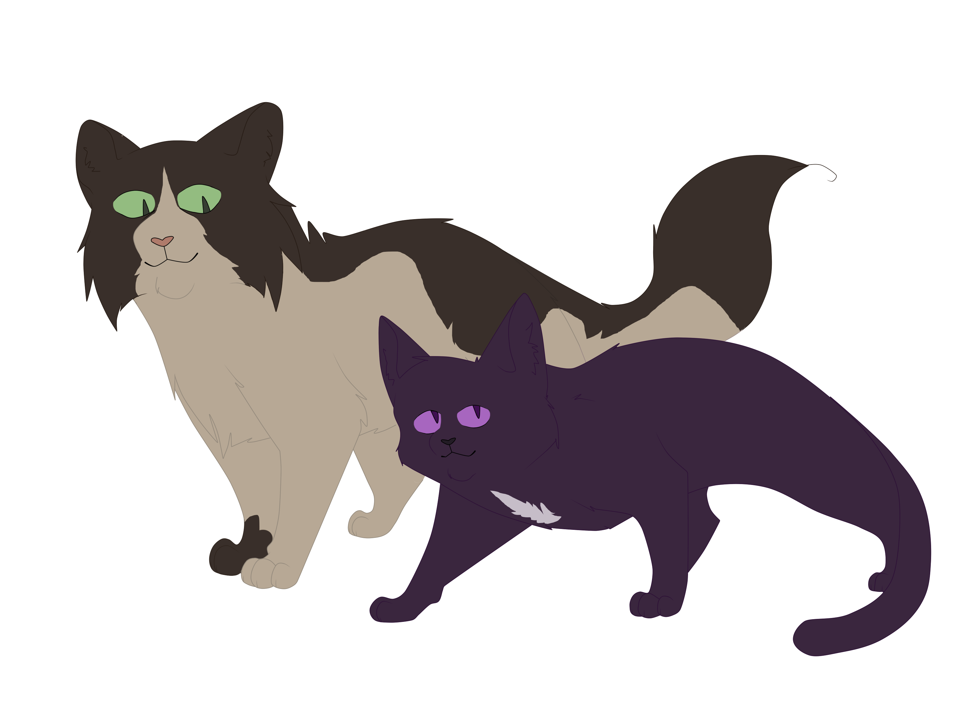 Barley and Ravenpaw (Warrior Cats) by Mekaska -- Fur Affinity [dot] net