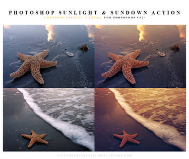 Photoshop sunlight and sundown action