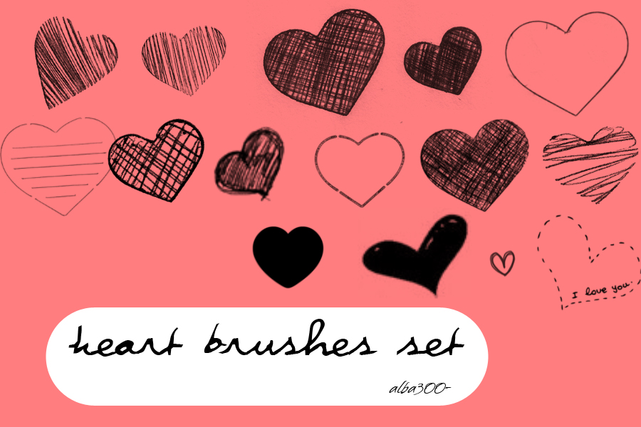 Heart Brushes set