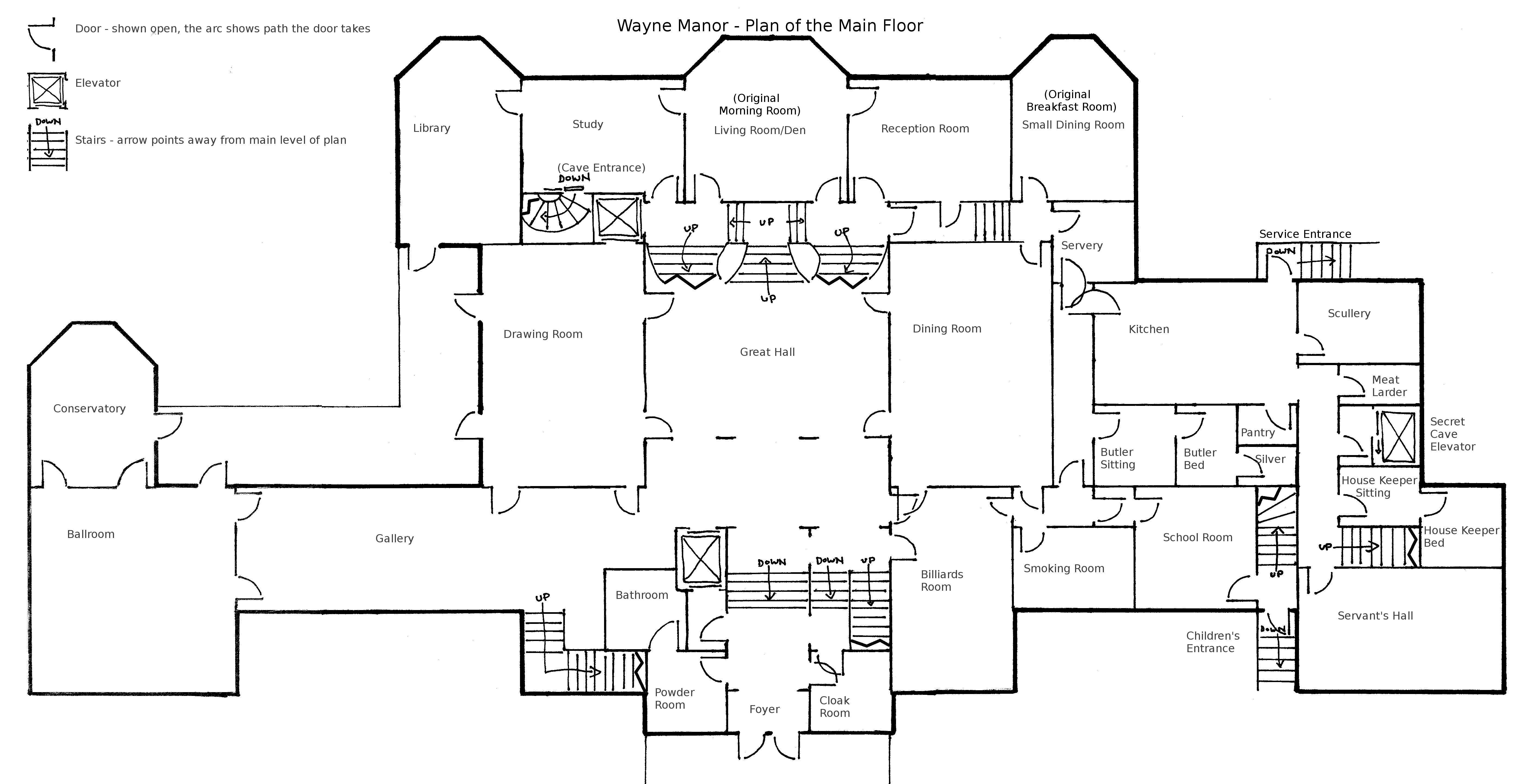 Nice wayne manor floor plans Wayne Manor Main Floor Plan By Geckobot On Deviantart