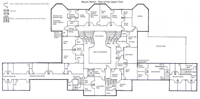 Wayne Manor - Upper Floor Plan