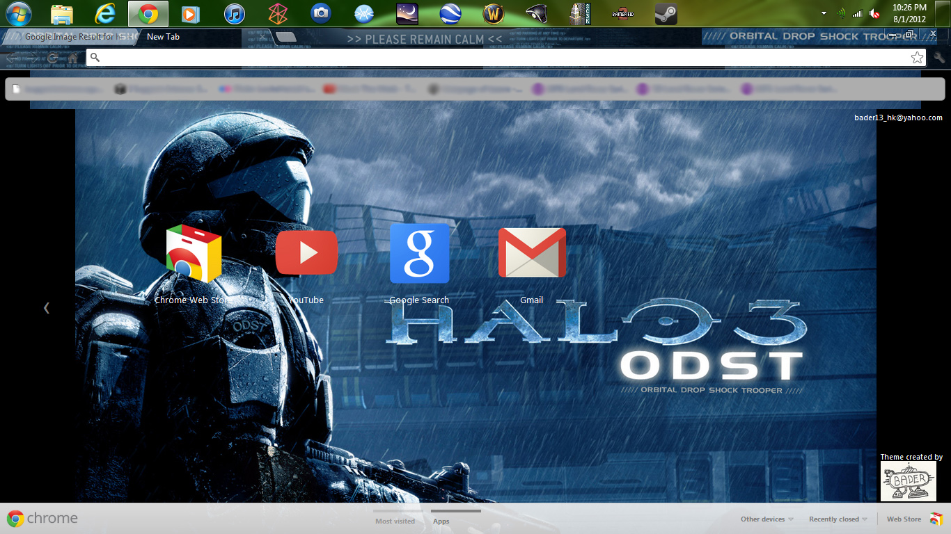 Halo 3 ODST chrome theme