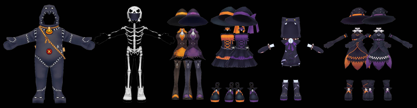 Rest of the Pangya Halloween Outfits (Unrigged) DL