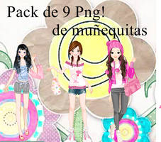 Pack de 9 Png de munequitas