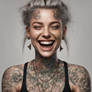 Laughing Inked Girl