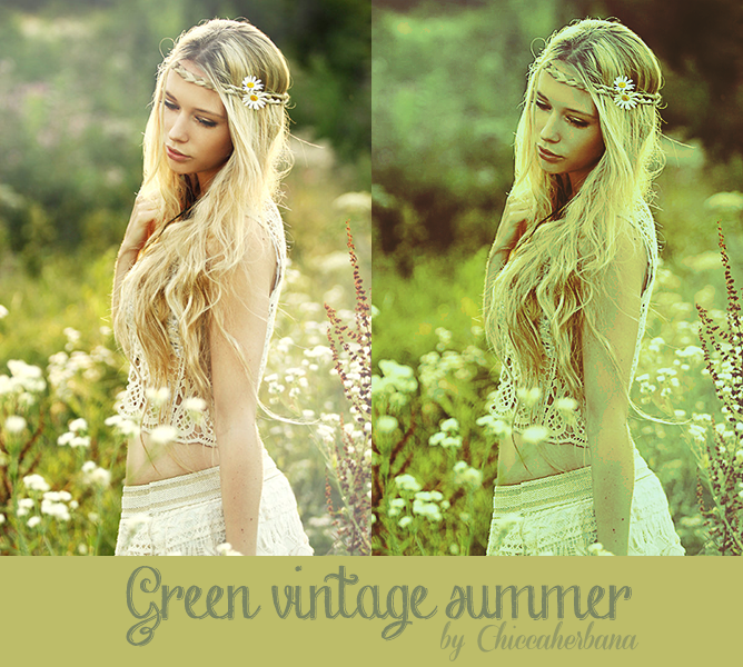 Green vintage summer psd