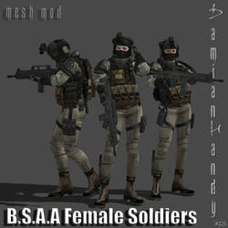 B.S.A.A. Female Soldier Meshmod Pack