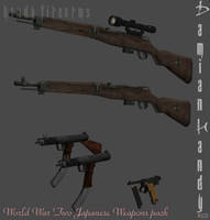 Japanese WWII Weapons Pack for XPS and XNALara