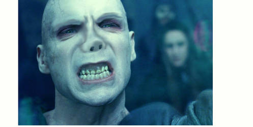 Voldemort with a nose and eyebrows