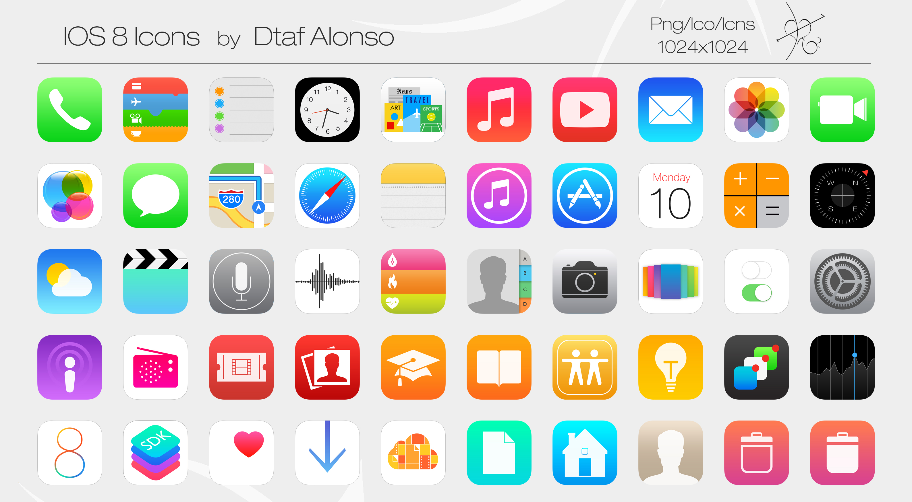 iOS 8 Icons - Skin Pack for Windows 11 and 10