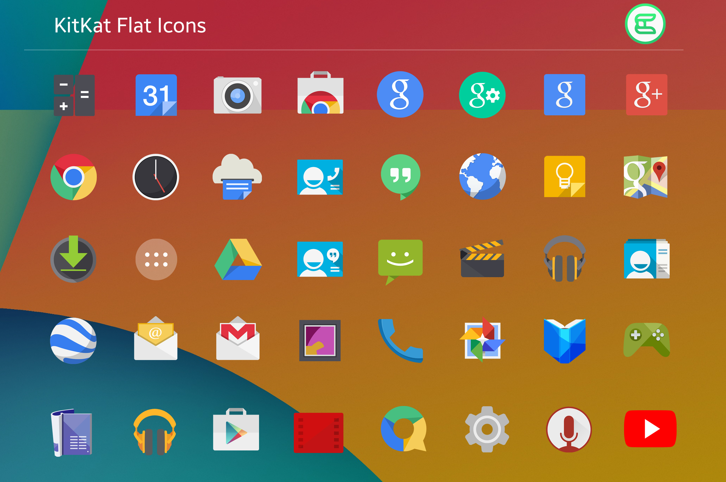 Kitkat Flat Icons