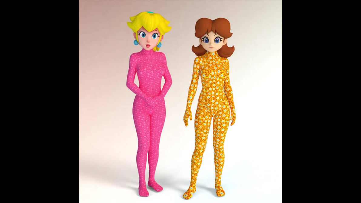 Peach and Daisy in Bodysuits by BlackPanther6190 on DeviantArt