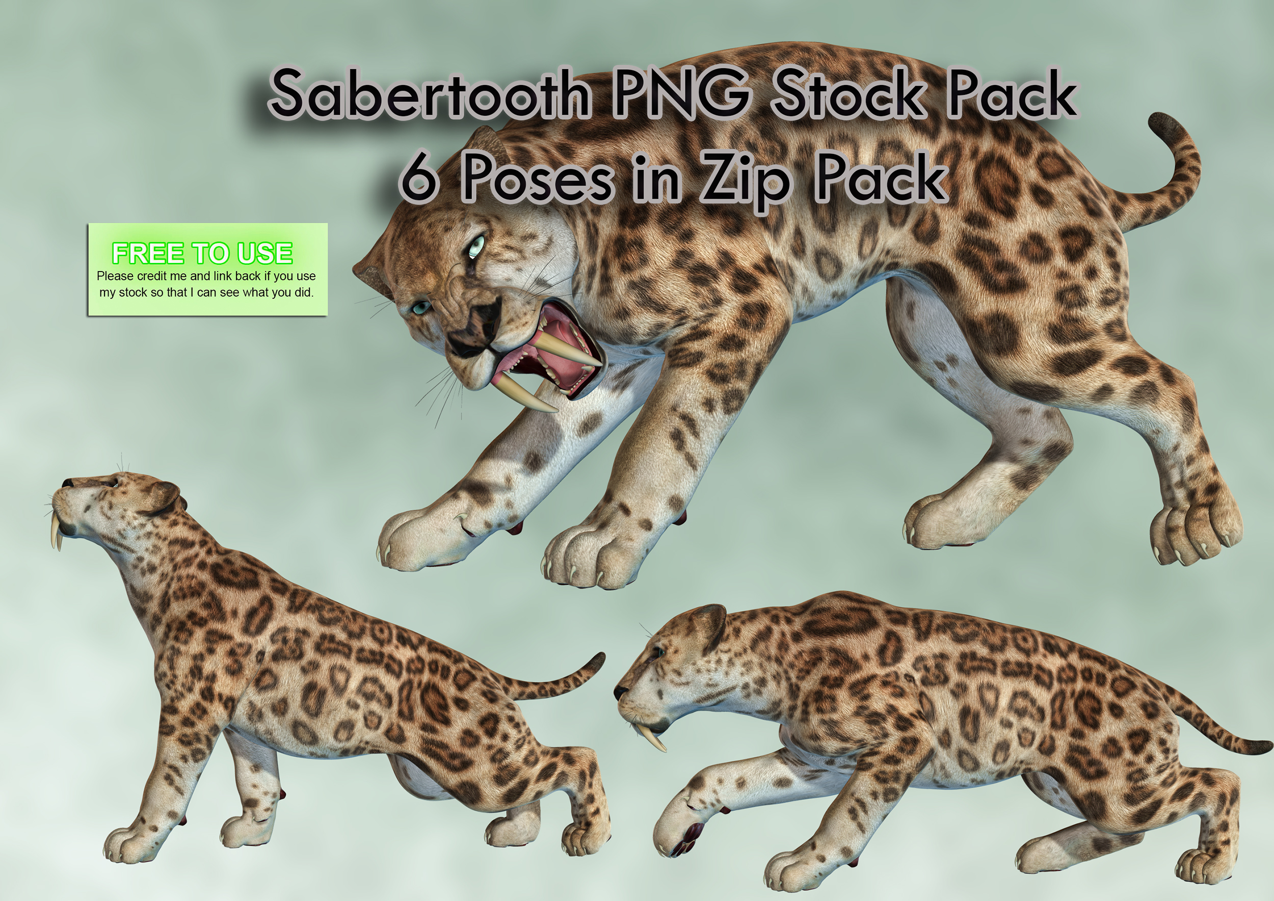 Sabertooth PNG Stock Pack
