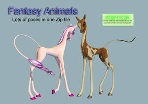 Fantasy Animals PNG Stock Pack by Roy3D