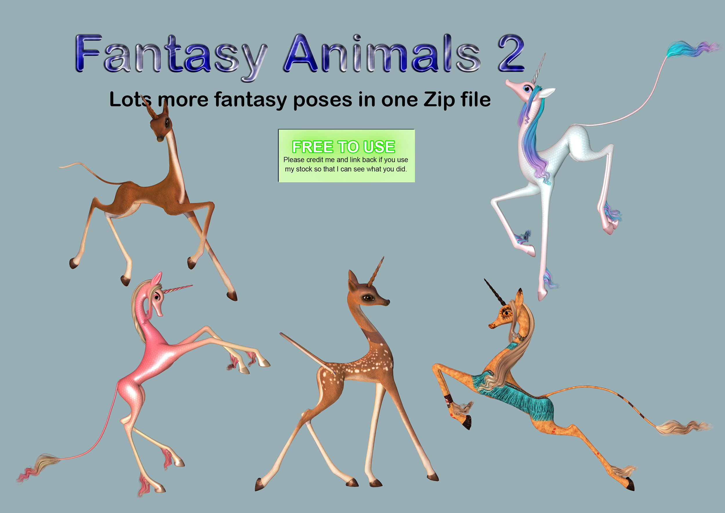 Fantasy Animals 2 PNG Stock Pack