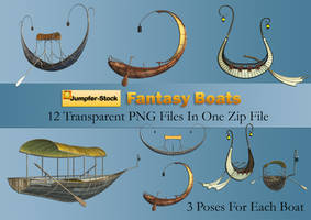 Fantasy Boats PNG Stock Pack