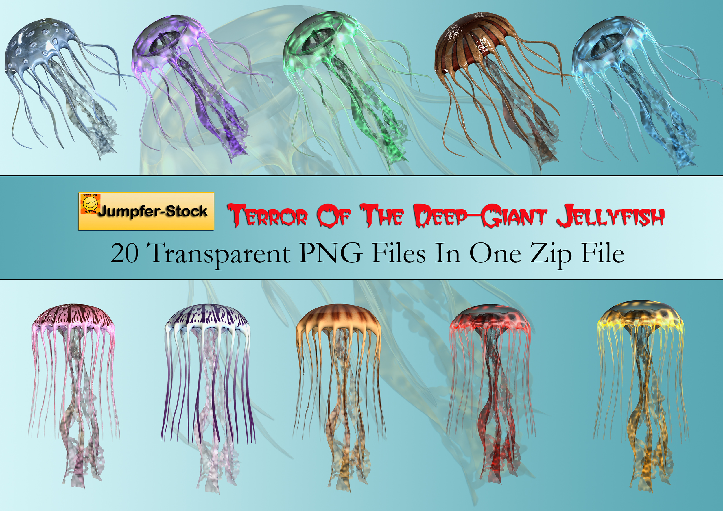 Giant Jellyfish PNG Stock Pack