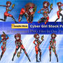 Cyber Girl PNG Stock Pack