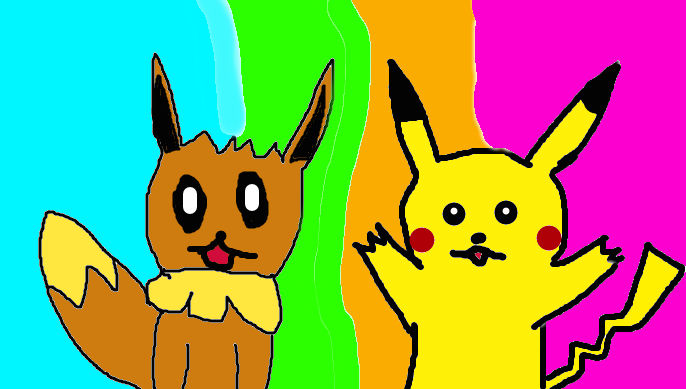 eevee and pikachu by Flamepupp on DeviantArt