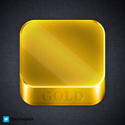 24 karat gold iOS App icon (PSD)
