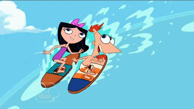 Phineas and Isabella Surfing (animated) by jaycasey on DeviantArt
