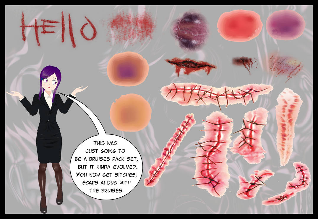 Bruises and Scars image set by LadyAuroraMoon on DeviantArt
