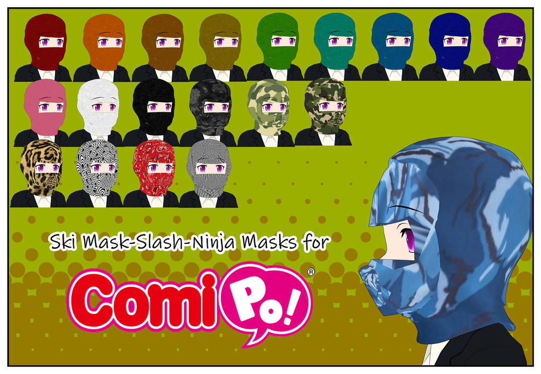 Ski masks or Ninja Masks for Comipo by LadyAuroraMoon on DeviantArt