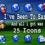 25 globe icons