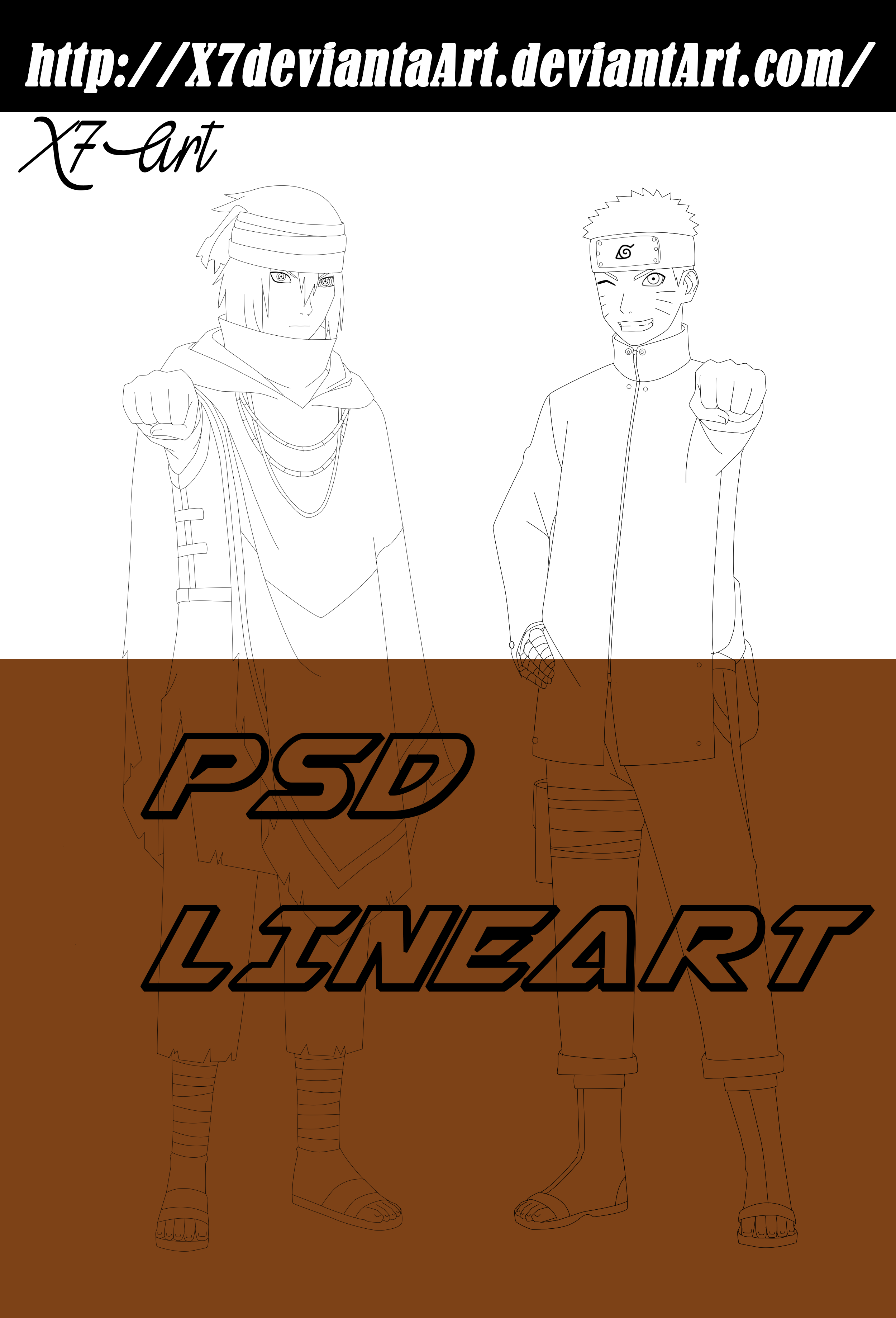 The Last Naruto And Sasuke LineArt By X7 PSD by elezie on DeviantArt