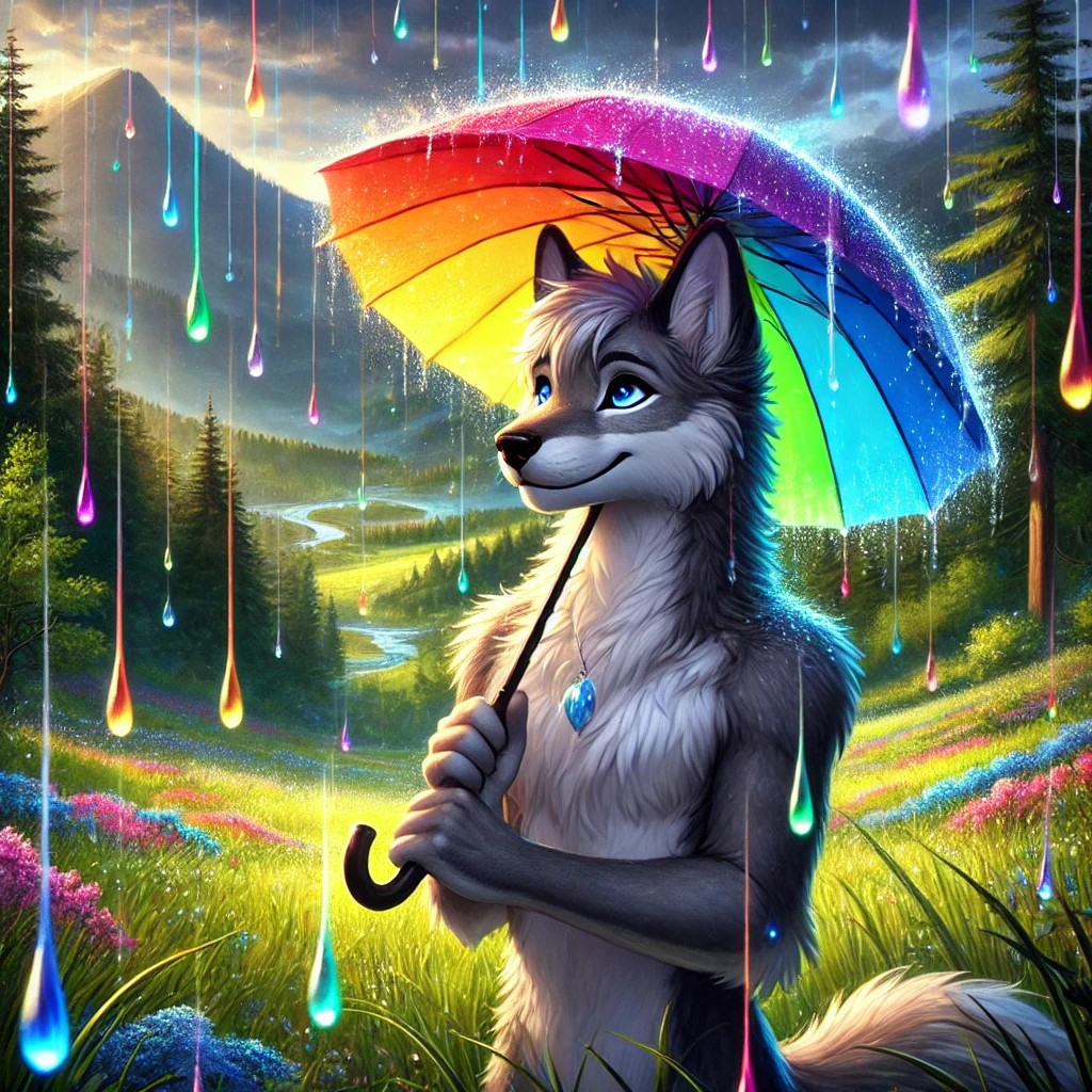 A Wolf in the Painted Rain by Nargwolf on DeviantArt