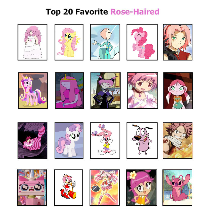 My Top 20 Favorite Rose-Haired Characters by dark-kunoichi92 on DeviantArt