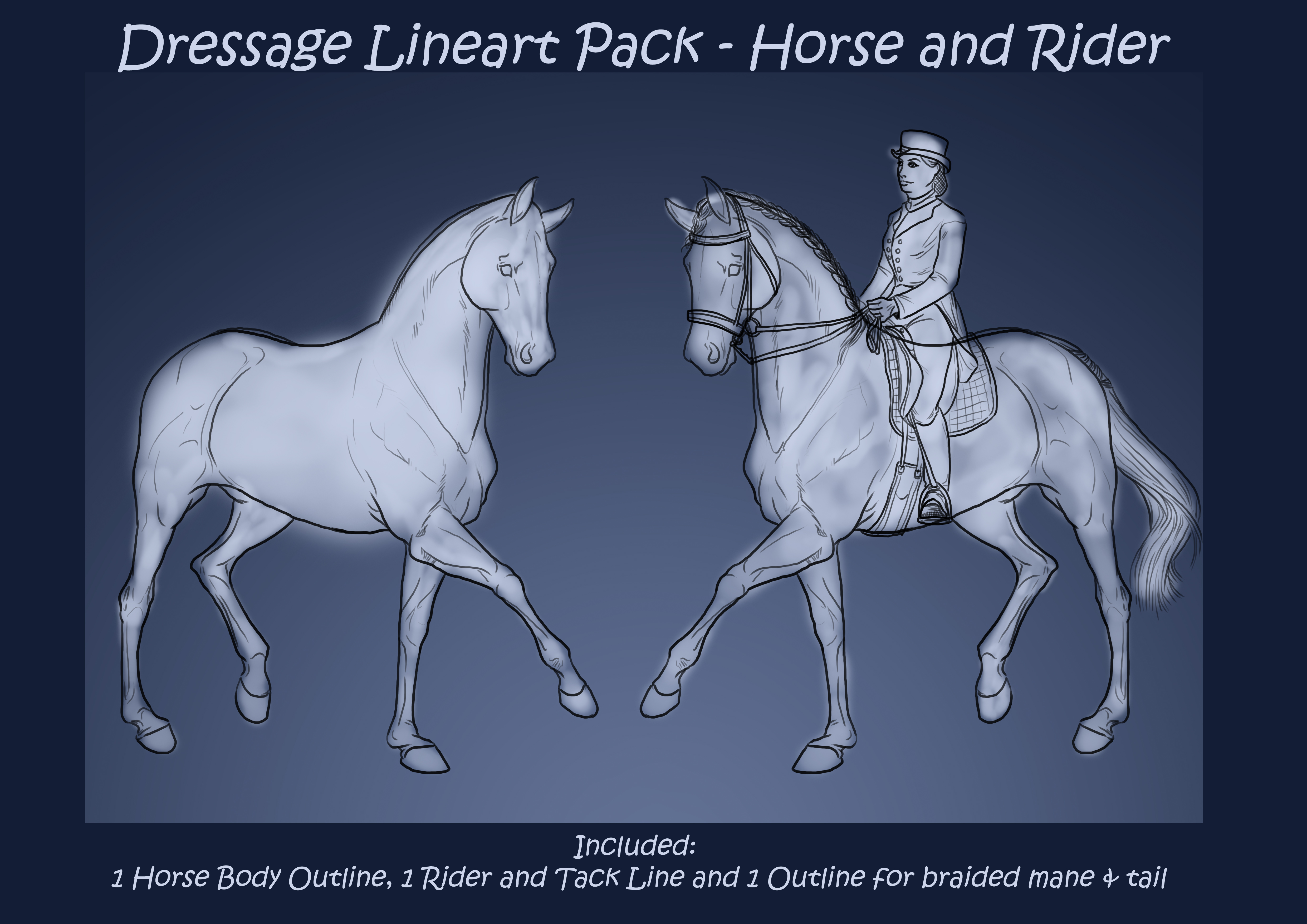 FREE Lineart - Dressage + Rider and Tack by Darya87 on DeviantArt