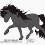 Free to Use Lineart - Extended Trot Pony