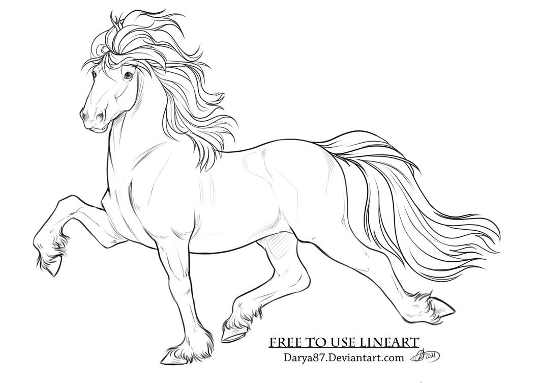 Free Lineart [Redraw] Iceland Horse by Darya87 on DeviantArt