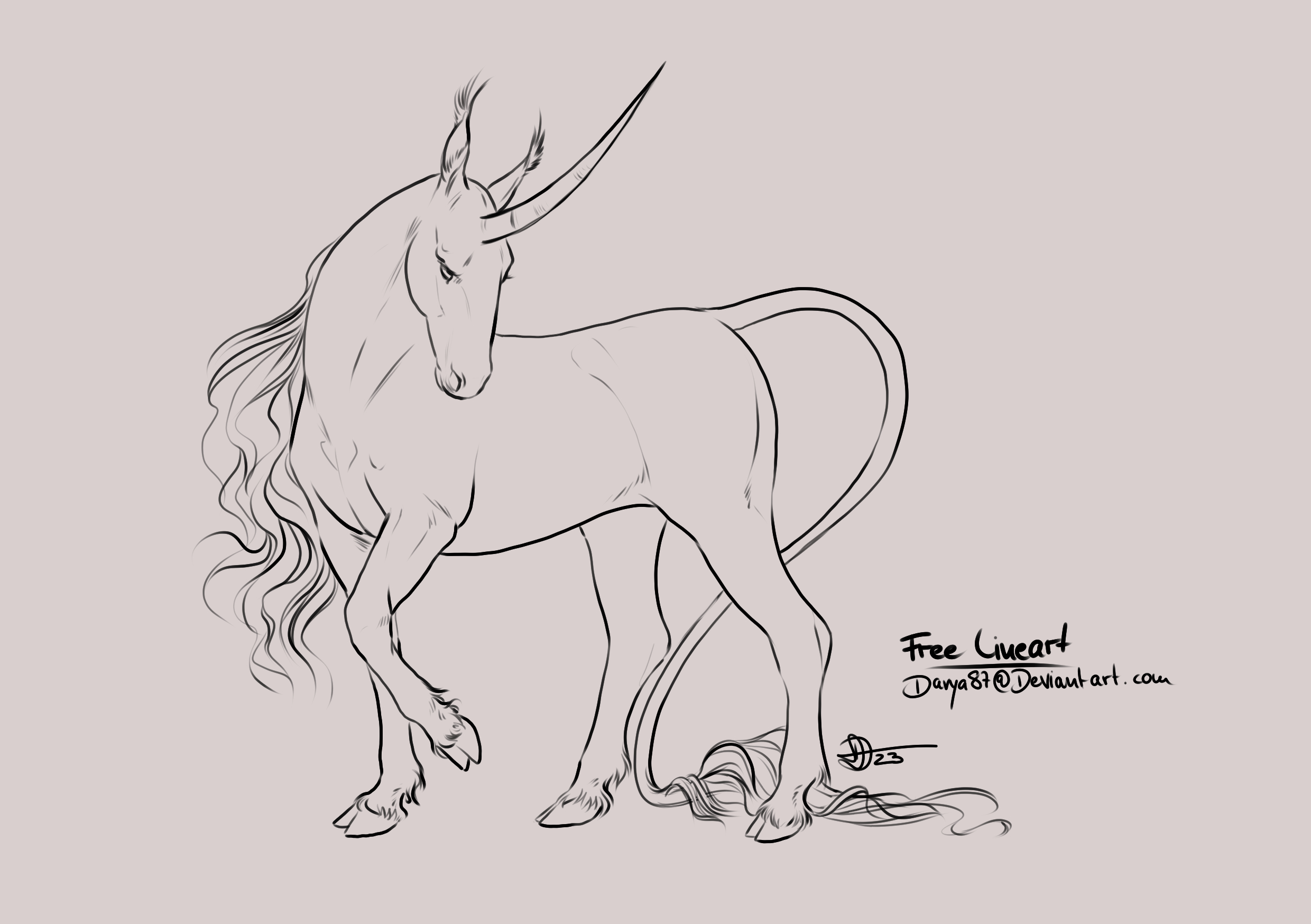 Free To Use Lines: Unicorn by Darya87 on DeviantArt