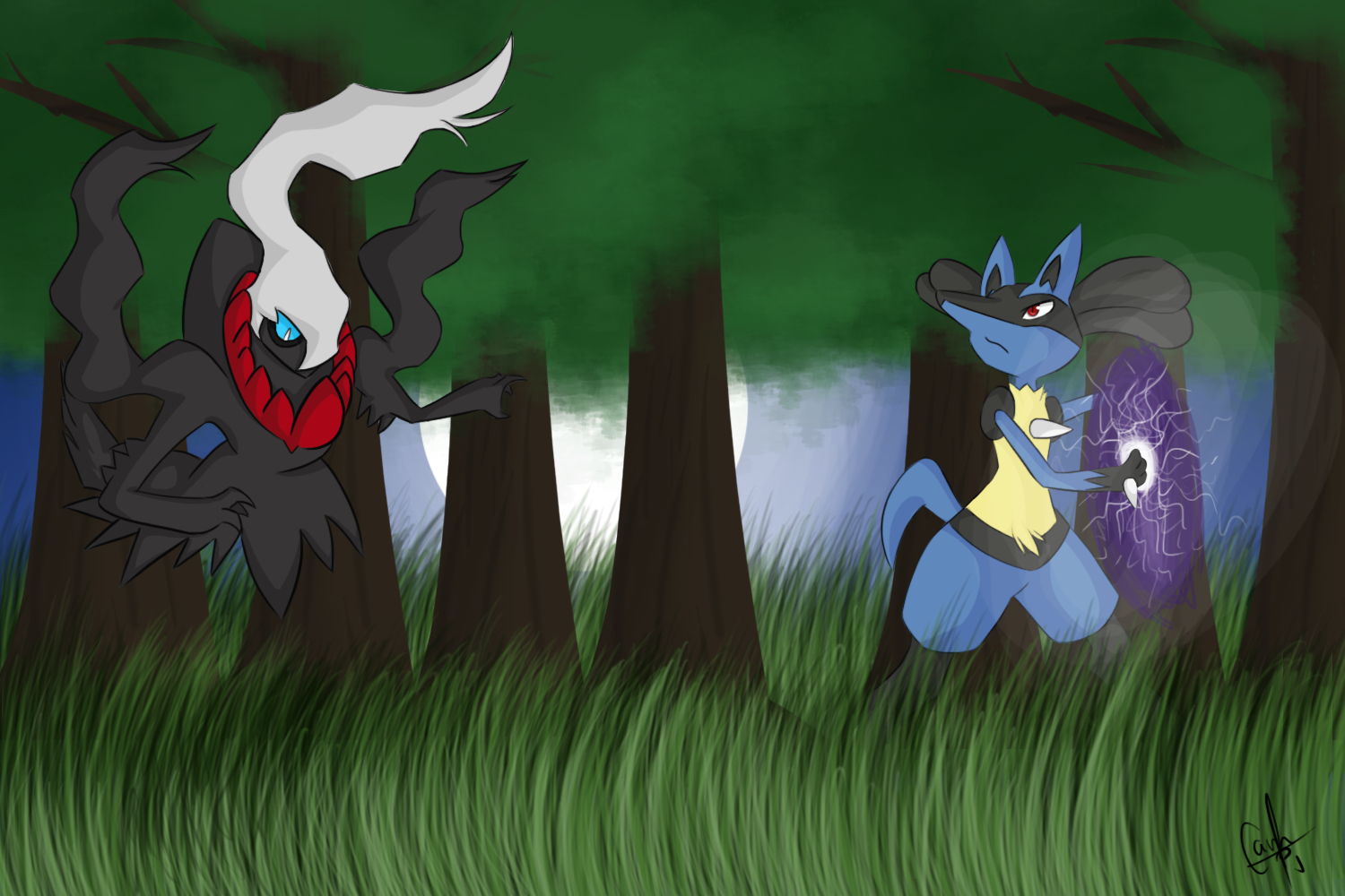 Darkrai Vs Lucario By Artsy Cam On Deviantart