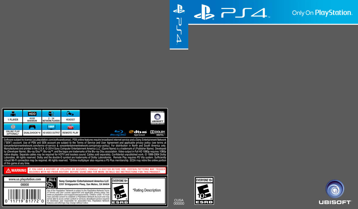 PS4 Cover Template by