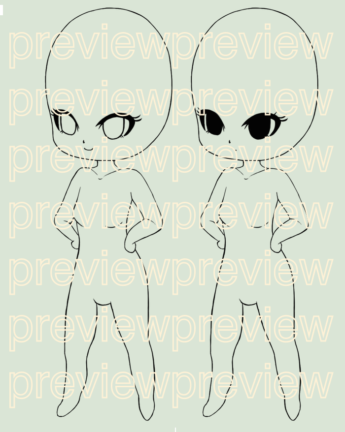 P2U Chibi Adoptable Base [200 pts] by dollywitchadopts on DeviantArt