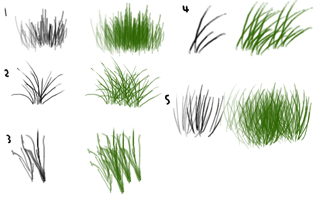 GIMP Grass Brushes