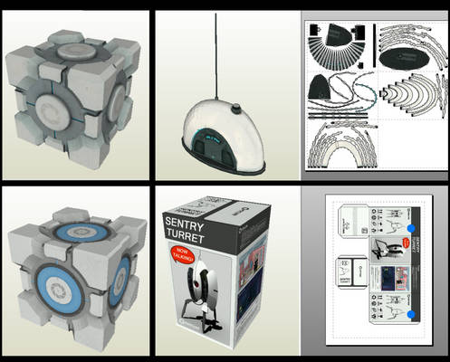 Portal Pepakura Pdo Pack 1 - Cubes, Radio, Box