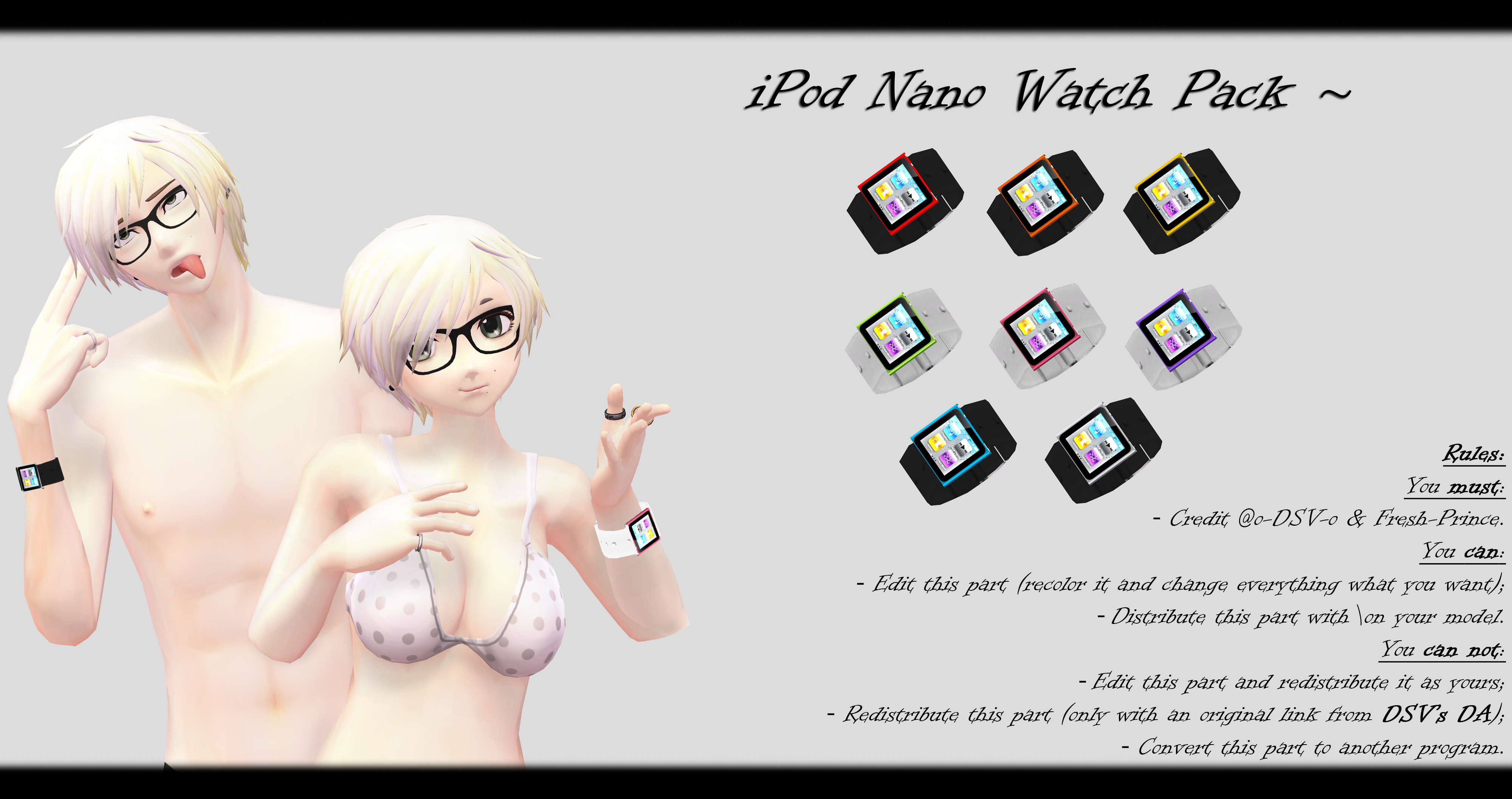 [MMD] iPod Nano Watch Pack DL ~