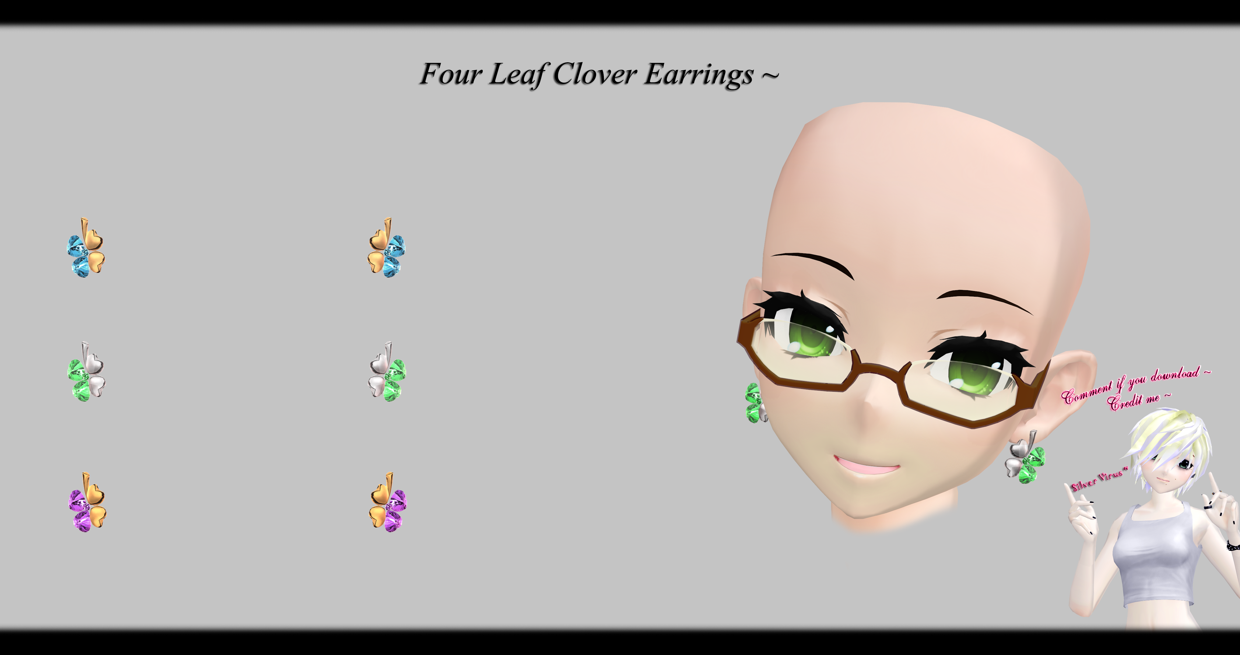 [MMD] Four Leaf Clover Earrings DL ~ by o-DSV-o on DeviantArt