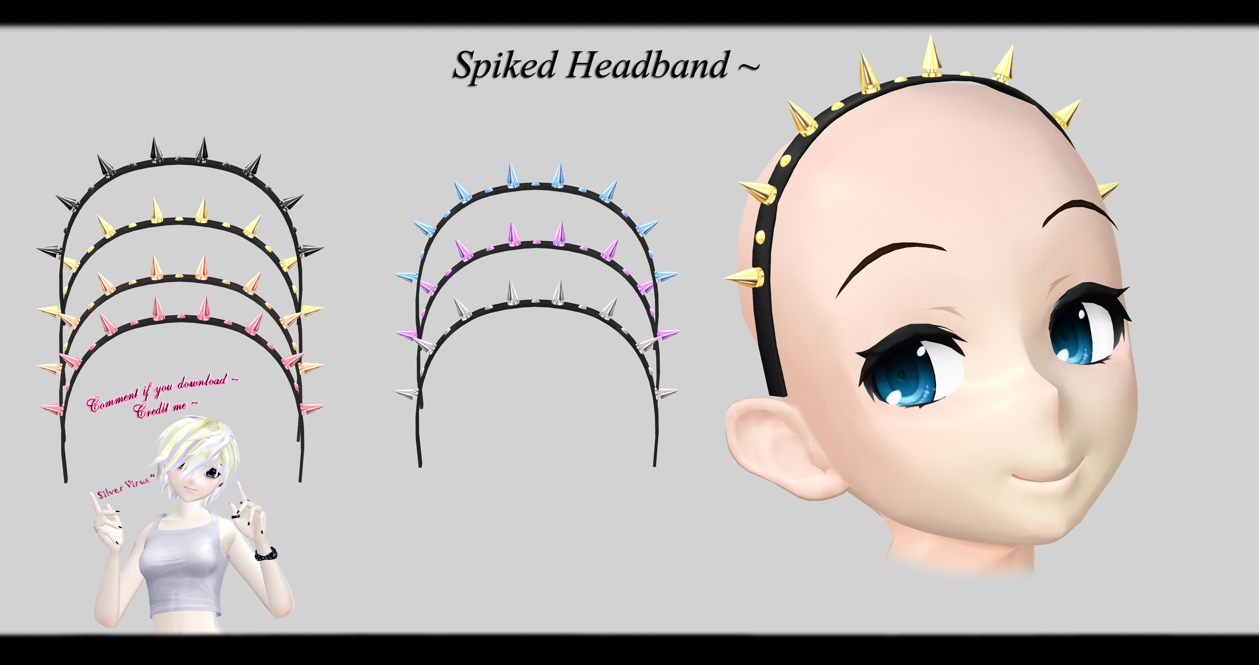 [MMD] Spiked Headband DL ~