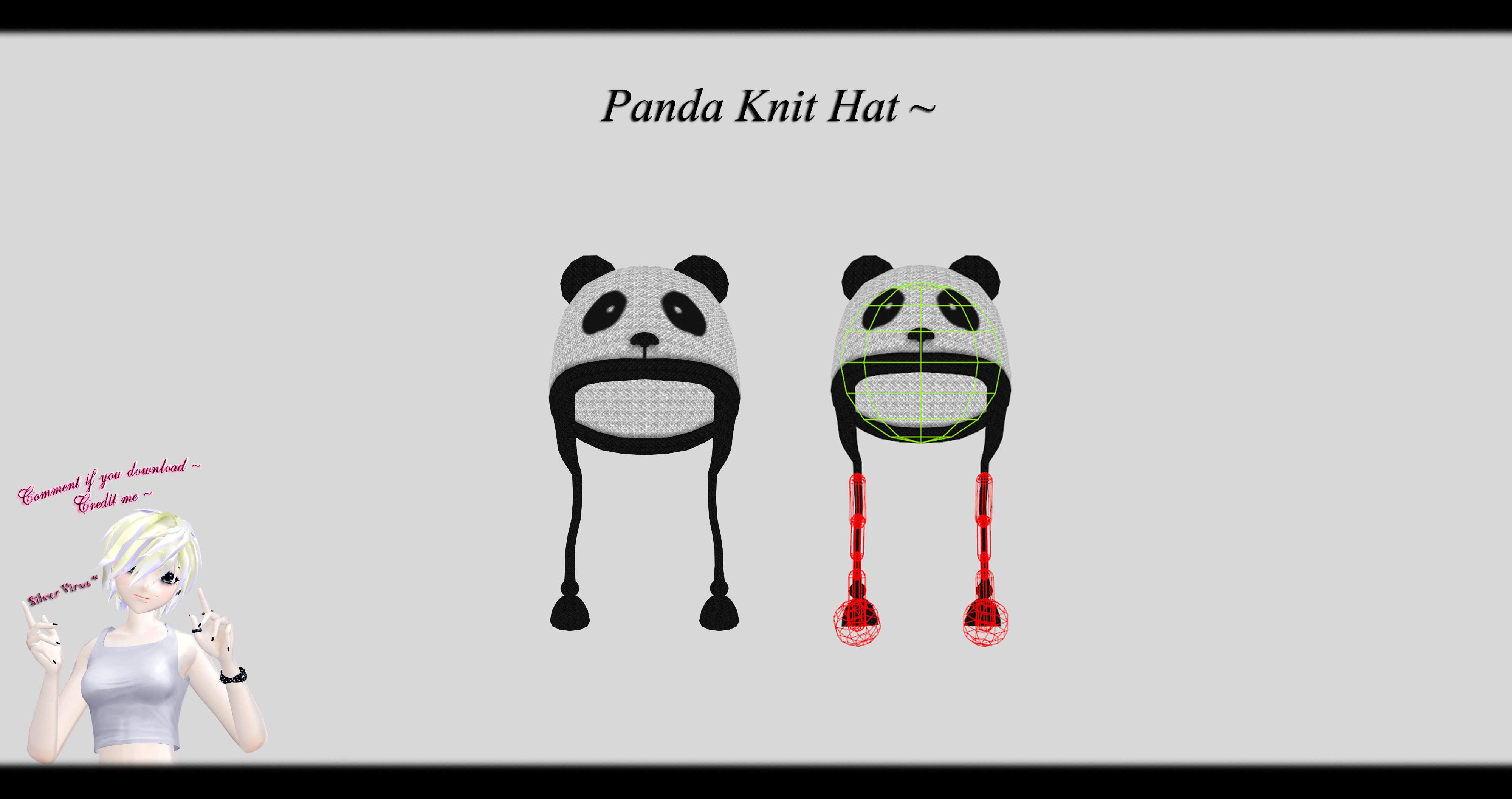[MMD] Panda Knit Hat DL ~ by o-DSV-o on DeviantArt