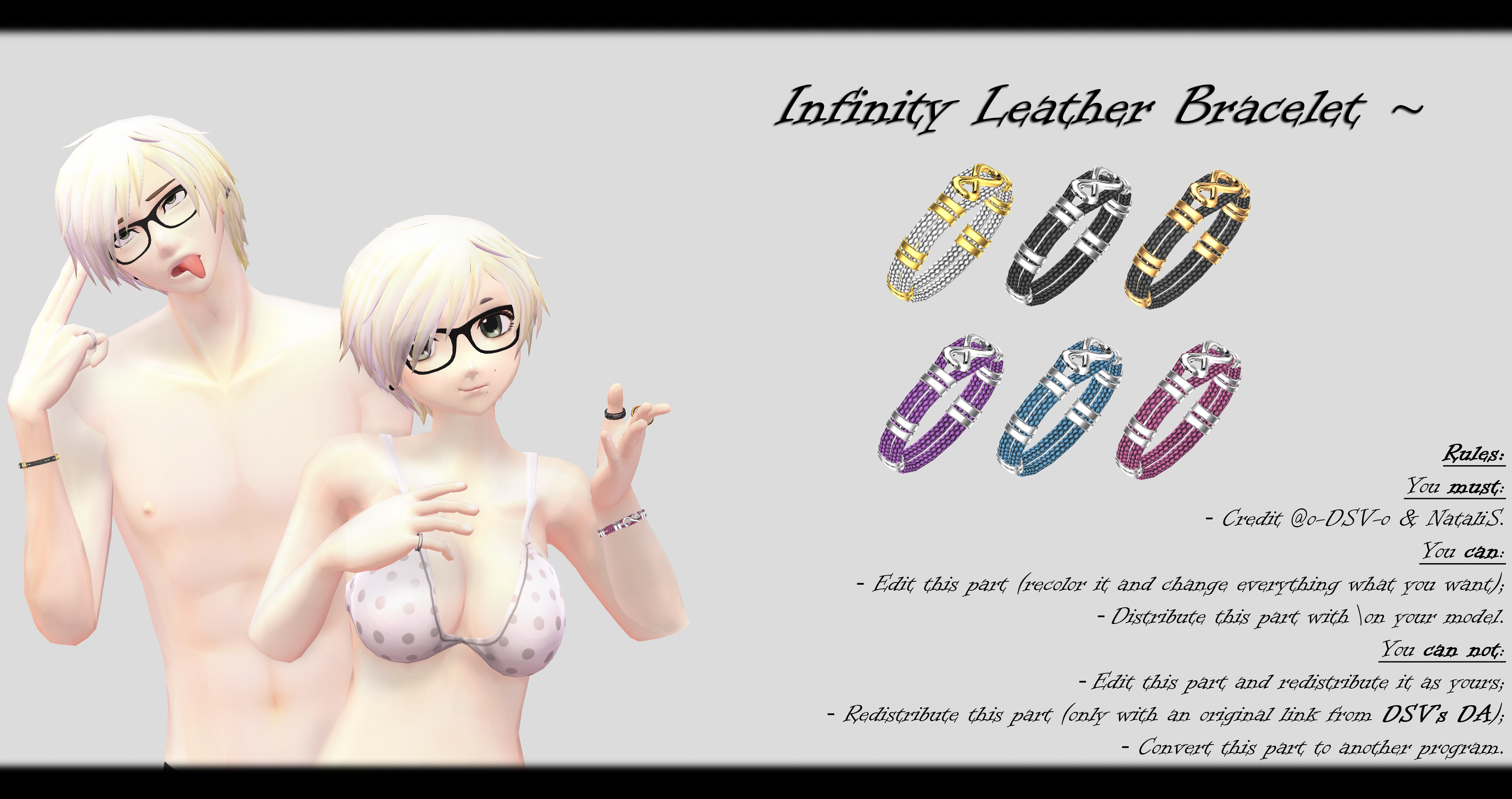 [MMD] Braided Infinity Leather Bracelet DL ~