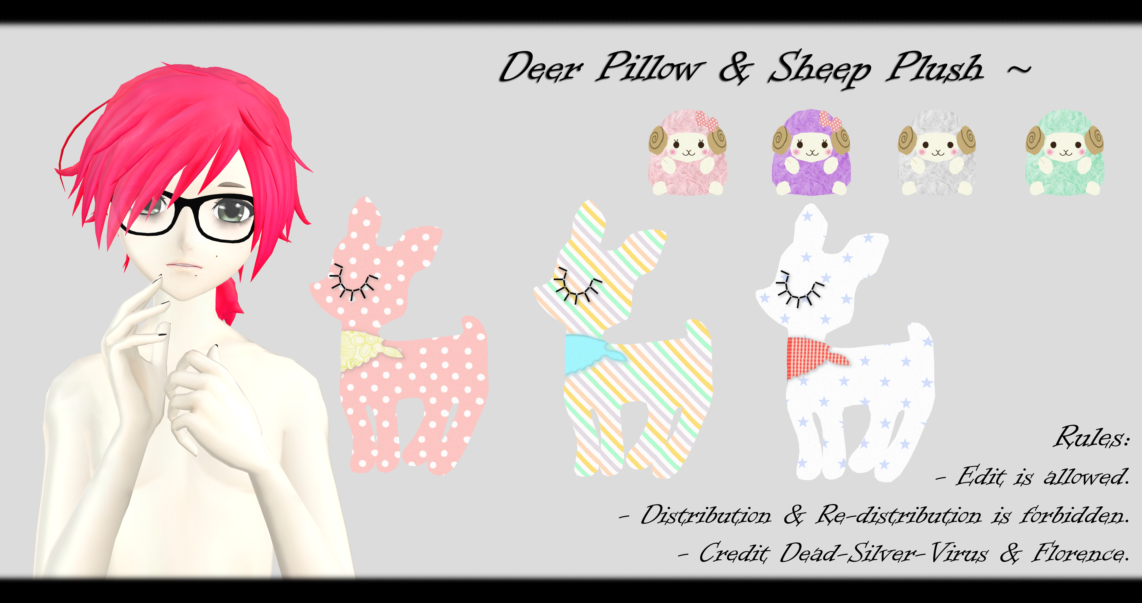 [MMD] Deer Pillow and Sheep Plush DL ~ by o-DSV-o on DeviantArt