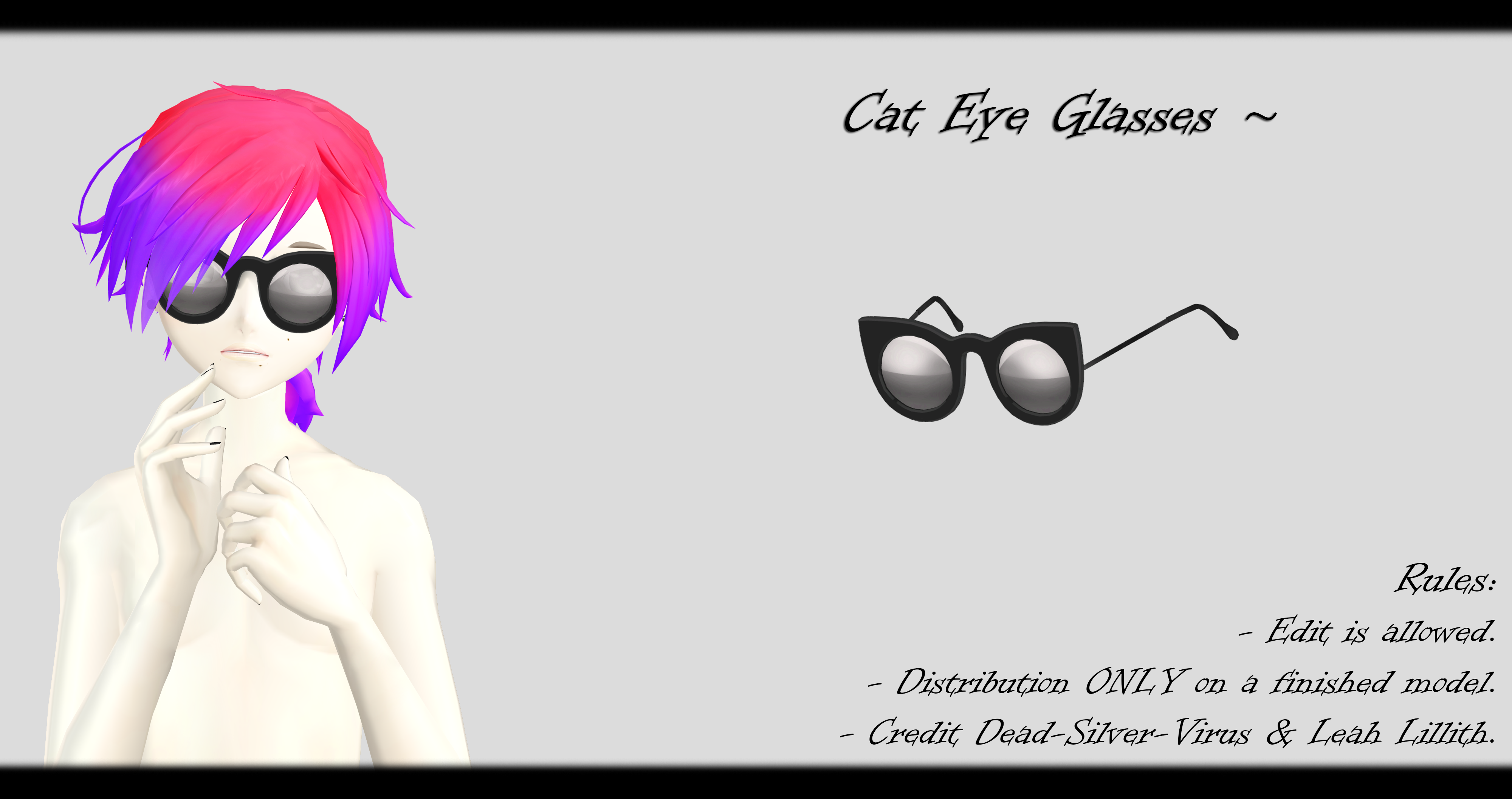 [MMD] Cat Eye Glasses DL by oDSVo on DeviantArt