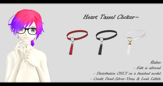 [MMD] Heart Tassel Choker DL ~