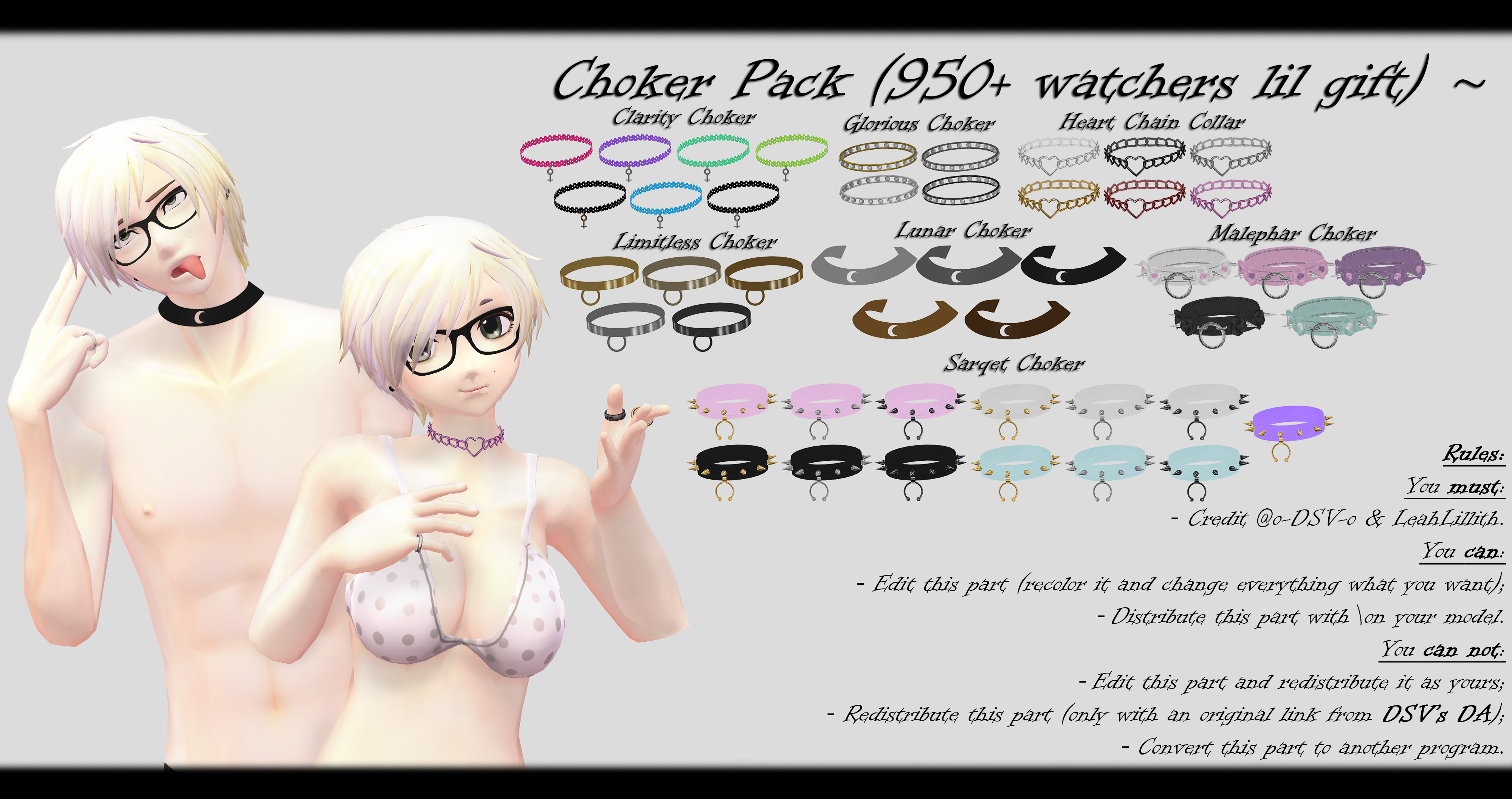 [MMD] Choker Pack (950+ watchers lil gift) DL ~